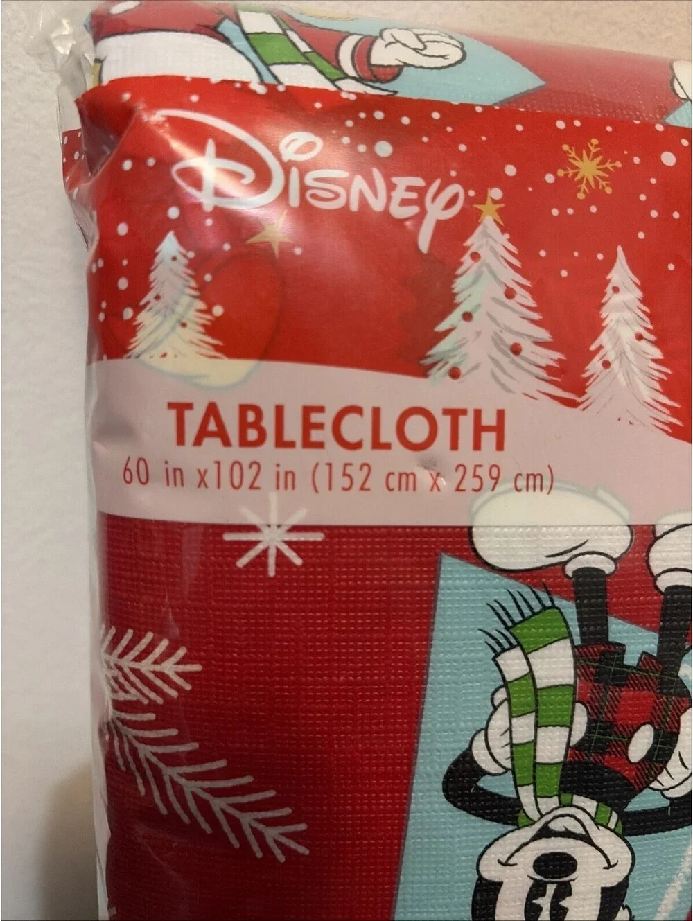 Disney Christmas 60 x 102 Tablecloth new sealed in the package